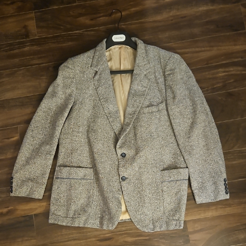 Agostini by Moore's Gray Confetti Wool Blazer With Silk Lining